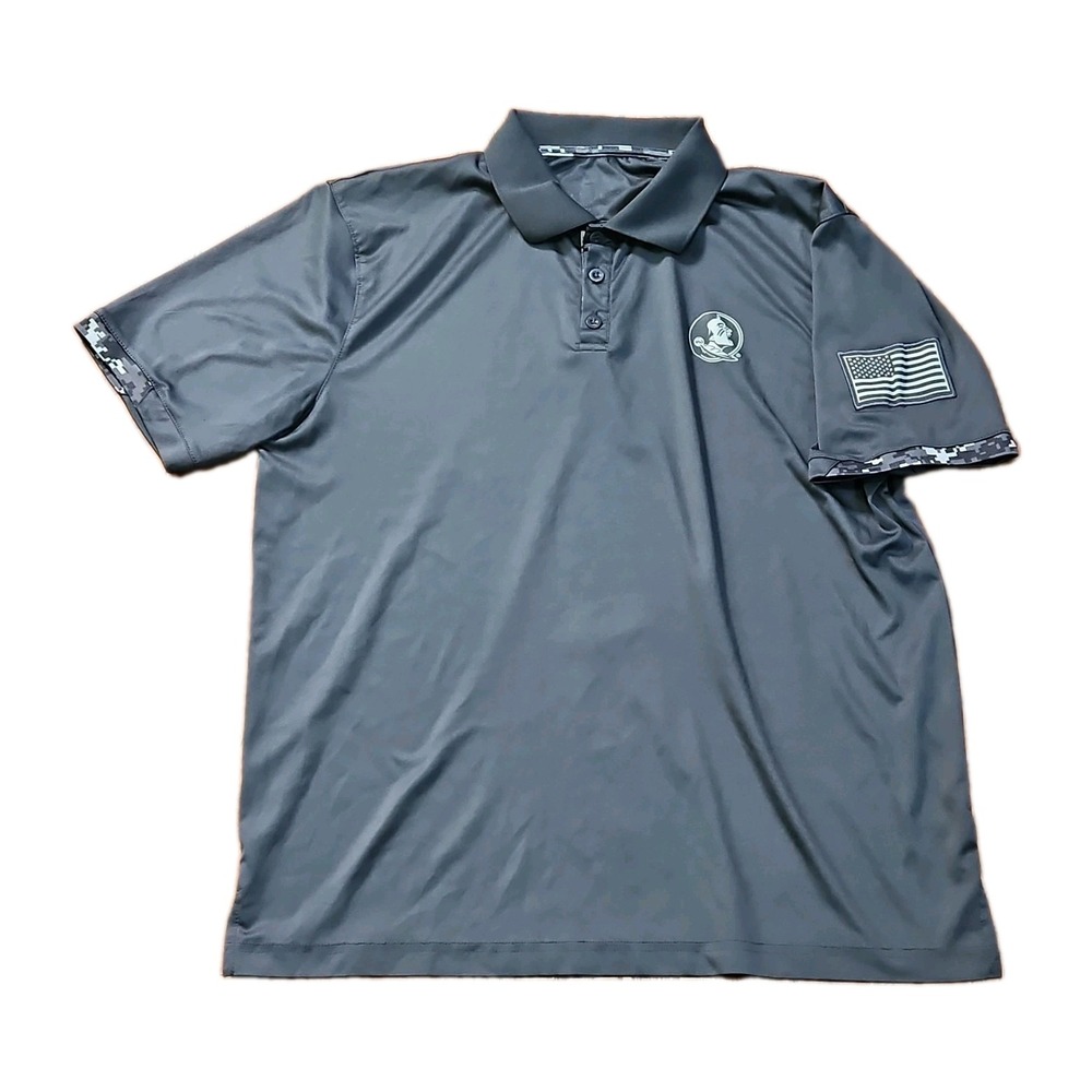 Florida State Seminoles Polo Shirt Men's Size XL Military OHT Colosseum Gray FSU